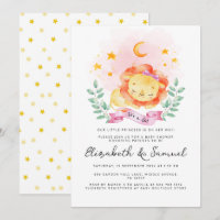 Little Lion C'est une fille Aquarelle Baby shower