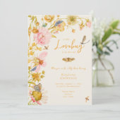 Invitation Little Log Baby shower Boho de papillon (Debout devant)