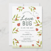 Invitation Little Log Baby shower Ladybug (Devant)