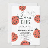 Invitation Little Log Baby shower Ladybug par courrier (Devant)