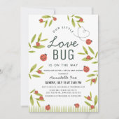 Invitation Little Log Baby shower virtuel Ladybug (Devant)