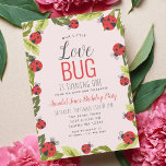 Invitation Little Log Ladybug Kids 1er anniversaire<br><div class="desc">Cette mignonne "Little Love Bug Ladybug" fille invitation 1er/premier anniversaire. Vous pouvez customiser plus loin en cliquant sur le bouton "PERSONNALISER". Objets correspondants dans notre boutique pour un thème de fête complet. La photo de couverture a été conçue à l'aide de ressources de Freepik.com.</div>