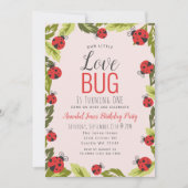 Invitation Little Log Ladybug Kids 1er anniversaire (Devant)