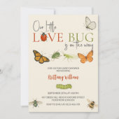 Invitation Little Love Bug Baby shower Papillon (Devant)