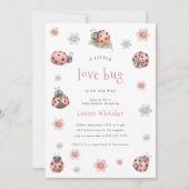 Invitation Little Love Bug Est En Chemin Fille Baby shower (Devant)