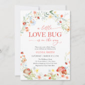 Invitation Little Love Bug Girl Baby shower (Devant)