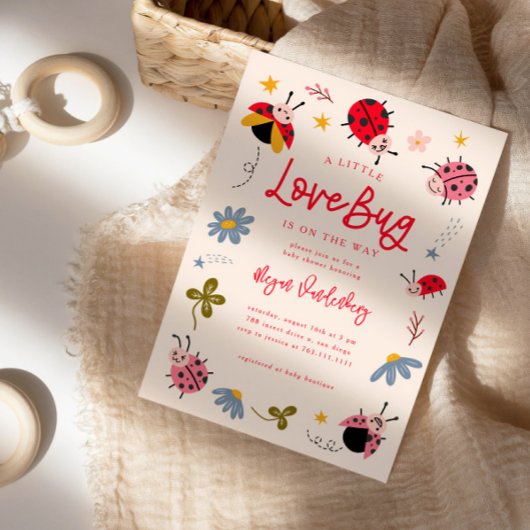 Invitation Little Love Bug Girl Baby shower
