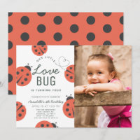 Little Love Bug Ladybug Girl Birthday Photo