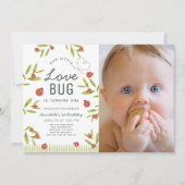 Invitation Little Love Bug Ladybug Girl Photo 1er Anniversair (Devant)