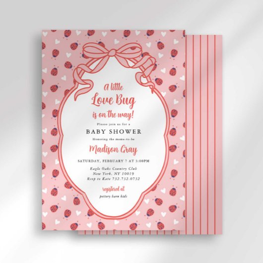 Invitation Little Love Bug sur le chemin Baby shower Invitati