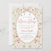 Invitation Little Love Bug Wildflower Rustic Baby Shower (Devant)