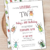 Invitation Little Love Bugs Turin Two Second Birthday Invit