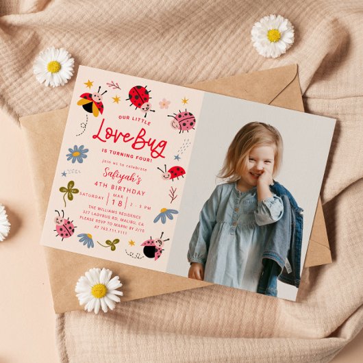 Invitation Little Lovebug Anniversaire de la fête Photo