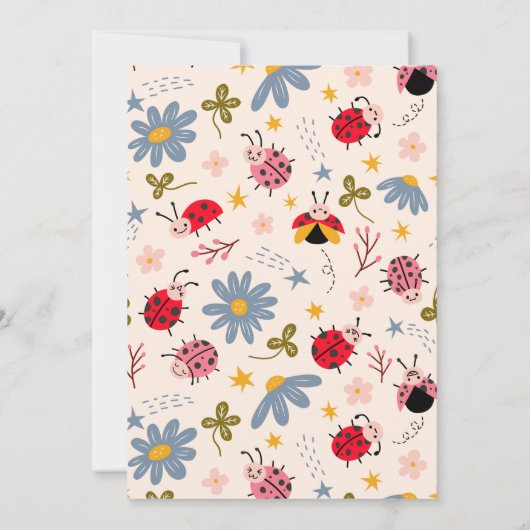 Invitation Little Lovebug fête d'anniversaire (Dos)