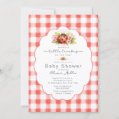 Invitation Little Lovebug Gingham Baby Shower  (Devant)