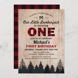 Invitation Little Lumberjack 1ère fête d'anniversaire