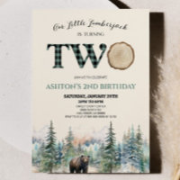 Little Lumberjack Bear Green 2e fête d'anniversair