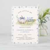 Invitation Little M. Onederful Bow Cravate Citrouille 1er ann (Debout devant)