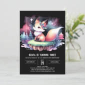 Invitation Little Magic Fox Anniversaire numérique (Debout devant)