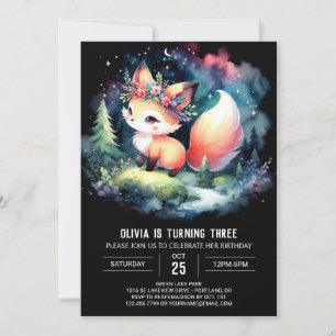 Invitation Little Majestic Fox Anniversaire numérique