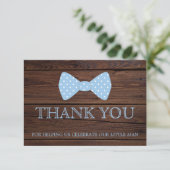 Invitation Little Man Baby shower | Bowtie Merci (Debout devant)