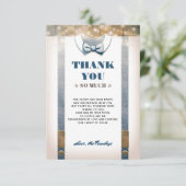 Invitation Little Man Baby shower | Merci rustique (Debout devant)