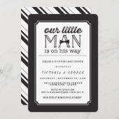 Invitation Little Man Bow Cravate classique Baby shower garço (Devant / Derrière)