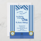 Invitation Little Man Boy 1er Anniversaire Mignonnes Invitati (Devant)