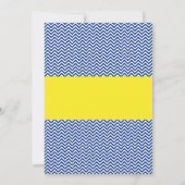 Invitation Little Man Chevron Navy Baby shower jaune bleu (Dos)
