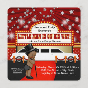 Invitation Little Man Limousine Film Star Baby shower ethniqu