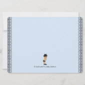 Invitation Little Man Mustache Baby shower bleu et noir (Dos)