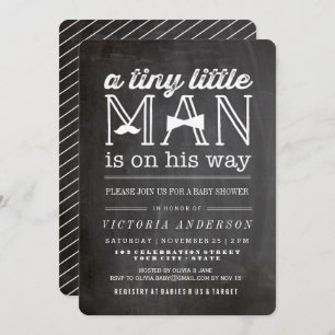 Invitation Little Man Mustache & Bow Cravate mignonne Baby sh