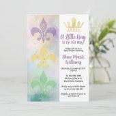 Invitation Little Mardi Gras King Baby Shower  (Debout devant)