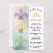 Invitation Little Mardi Gras Queen Fleur de Lis Baby Shower (Devant)