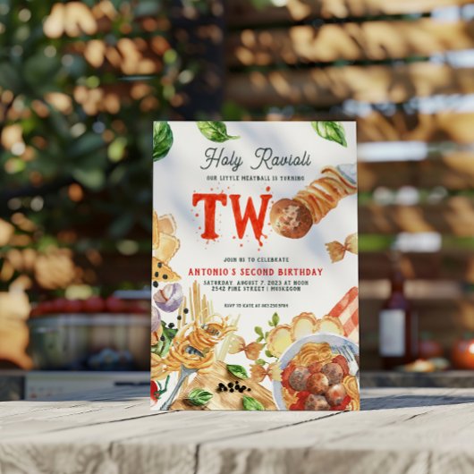 Invitation Little Meatball | Holy Ravioli Second Birthday