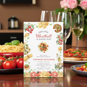 Invitation Little Meatball Italian Pasta Baby Shower