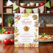 Invitation Little Meatball Italian Pasta Baby Shower
