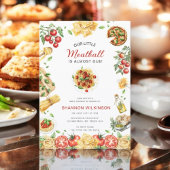 Invitation Little Meatball Italian Pasta Baby Shower QR code