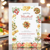 Invitation Little Meatball Italian Pasta Baby Shower QR code