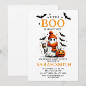 Invitation Little mignon Boo est presque dû Baby shower (Devant / Derrière)