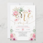 Invitation Little Miss ONE derful rose Floral 1er Anniversair (Devant)