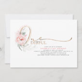 Invitation Little Miss ONE derful rose Floral 1er anniversair (Devant)
