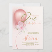 Invitation Little Miss ONE derful rose Floral 1er anniversair (Devant)