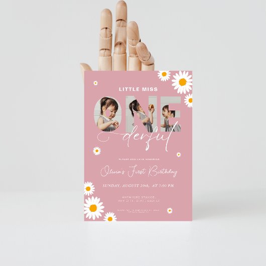 Invitation Little miss onederful 1er anniversaire 3 photo mar