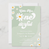 Invitation Little Miss ONEderful 1er anniversaire Boho Daisy (Devant)