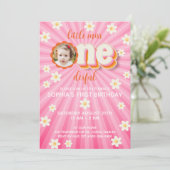 Invitation Little Miss ONEderful 1st Birthday Photo Invitatio (Debout devant)