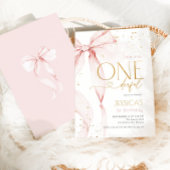 Invitation Little Miss ONEderful 1st Birthday Pink Bow