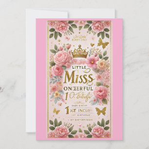 Invitation "Little Miss ONEderful Birthday Soirée" 🎀 ✨