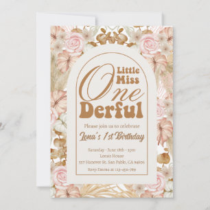 Invitation Little Miss Onederful Boho 1er anniversaire
