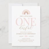Invitation Little Miss Onederful Boho Rainbow 1er anniversair (Devant)